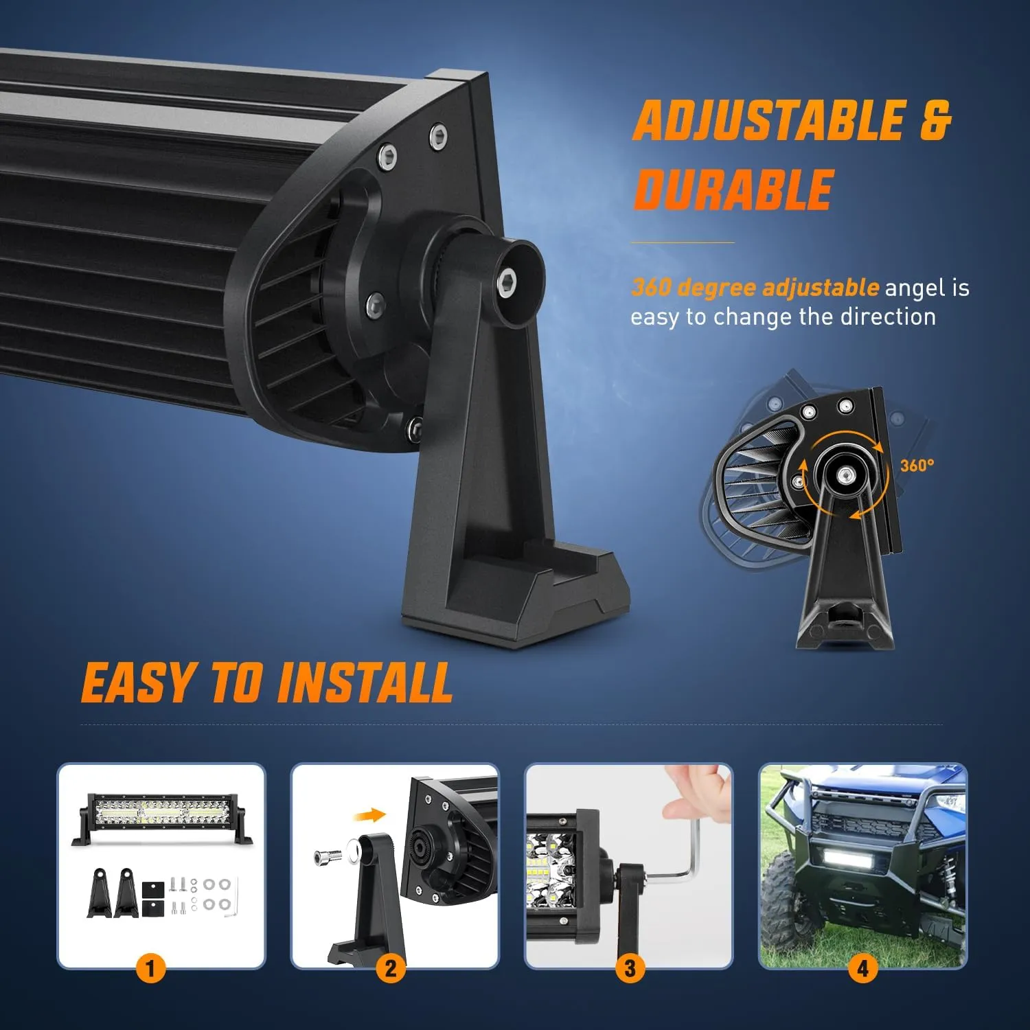 13.5 Inch 288W Triple Row 96LEDs Spot Flood LED Light Bar