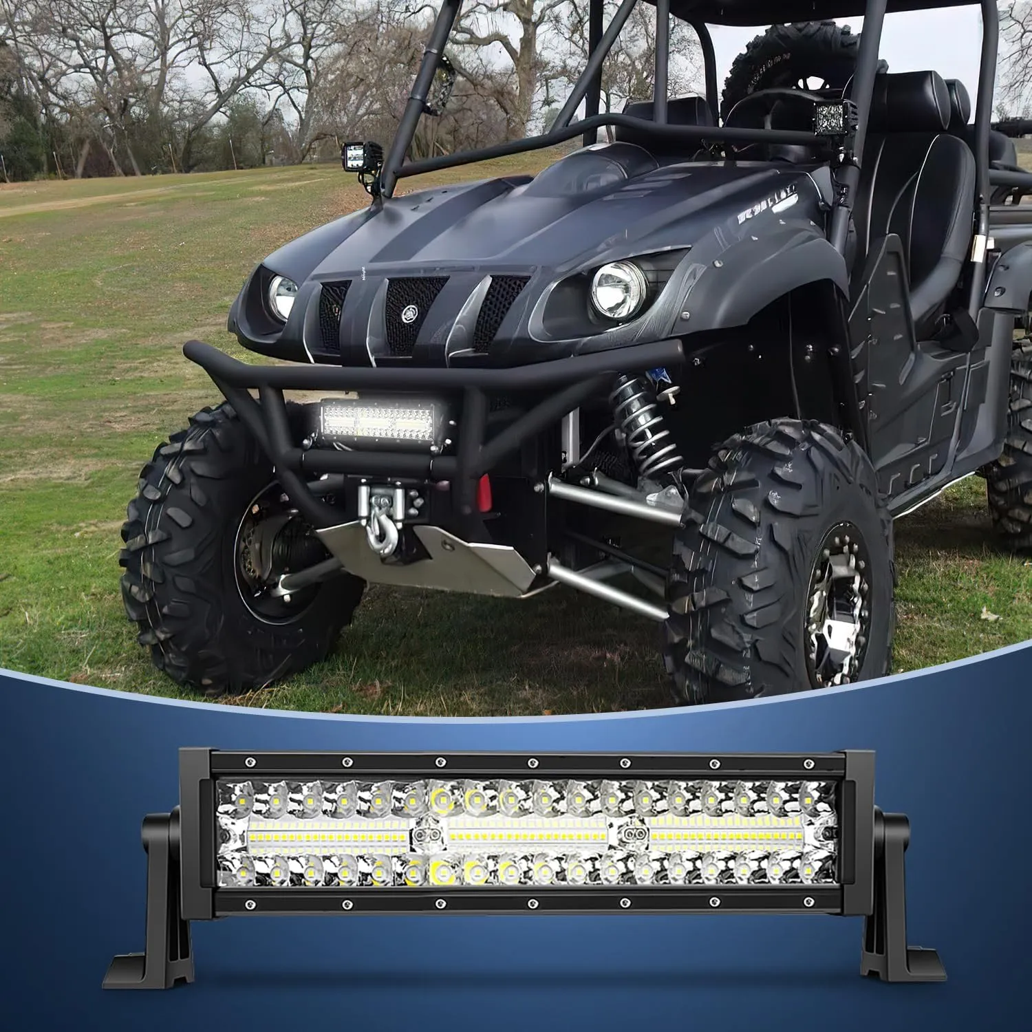 13.5 Inch 288W Triple Row 96LEDs Spot Flood LED Light Bar