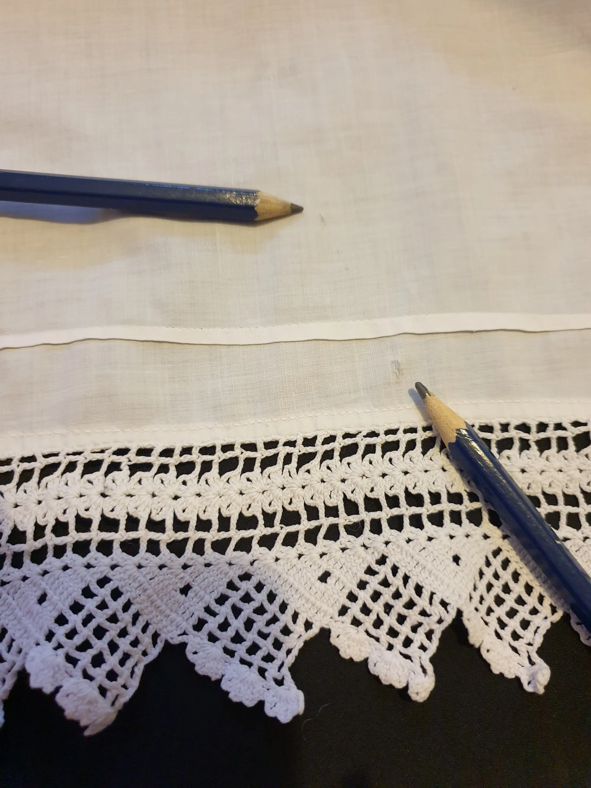 1920s White Cotton Petticoat Dress With Crocheted Edging - L