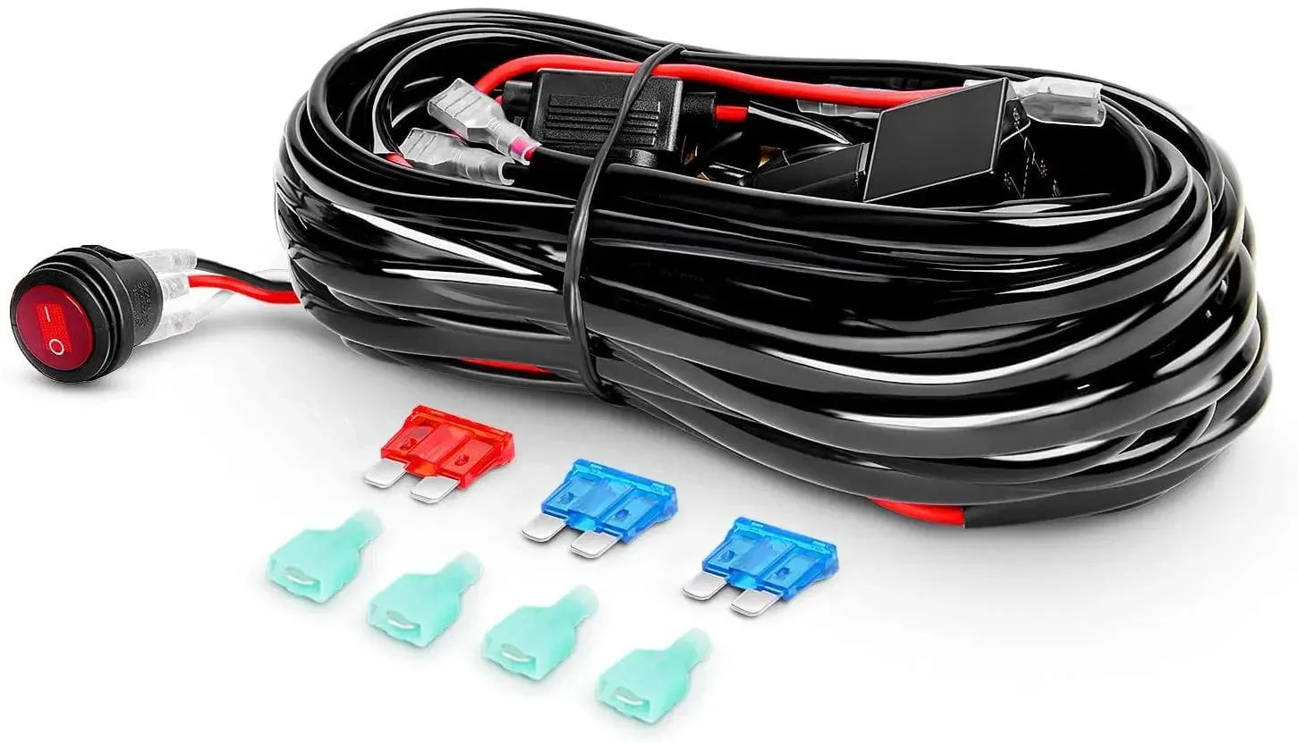 20 Inch 126W Double Row Spot Flood Led Light Bars | 2Pcs 4 Inch 18W Spot Light Pods | 16AWG Wire 3Pin Switch