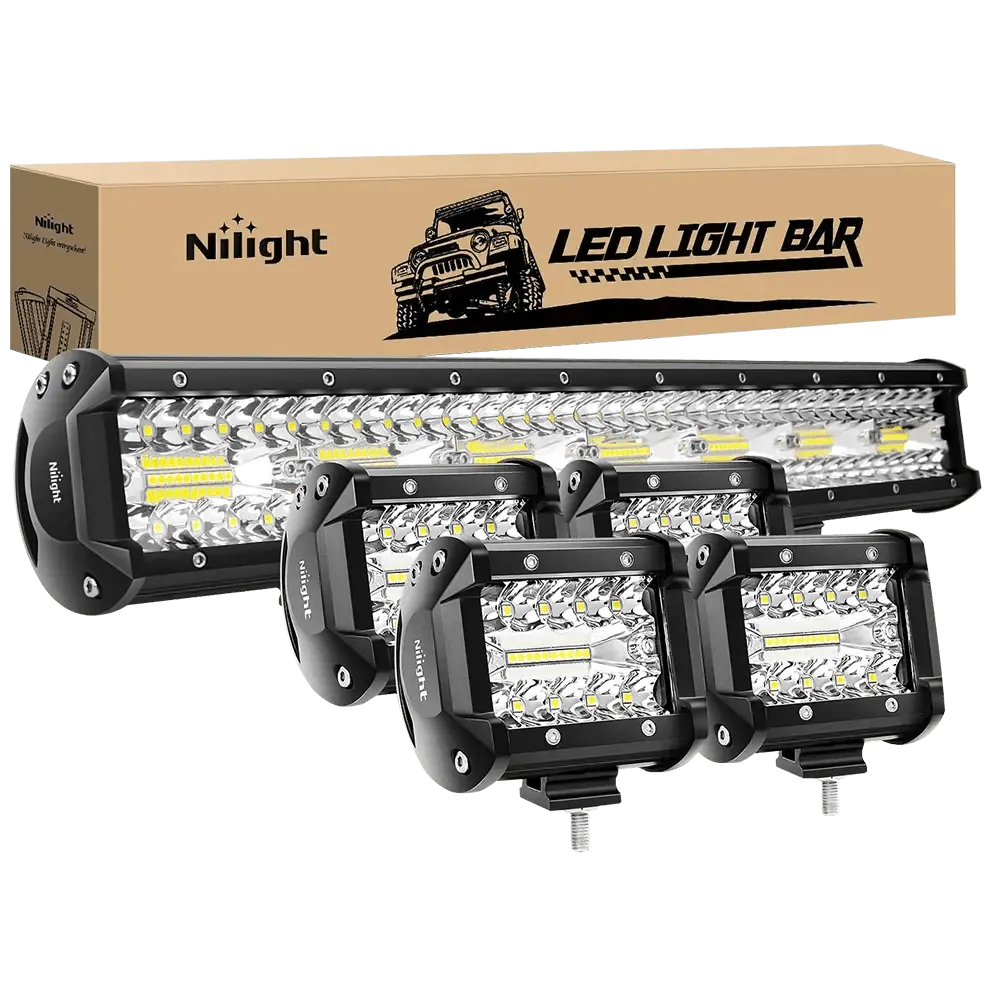20 Inch 420W Triple Row Spot Flood Led Light Bar | 4Pcs 4 Inch 60W Triple Row Combo Light Pods