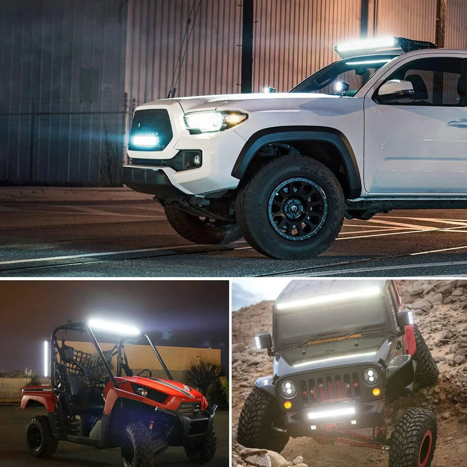 20 Inch 420W Triple Row Spot Flood Led Light Bar | 4Pcs 4 Inch 60W Triple Row Combo Light Pods
