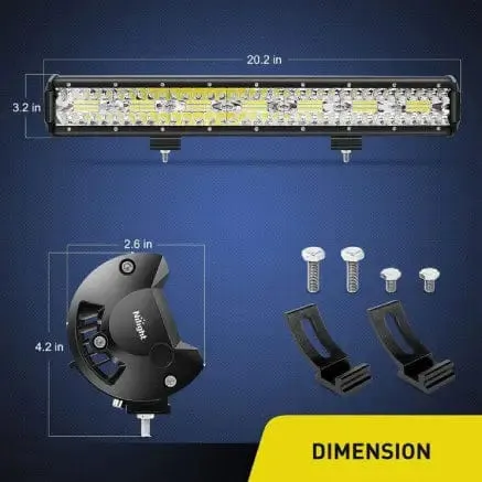 20 Inch 420W Triple Row Spot Flood Led Light Bar | 4Pcs 4 Inch 60W Triple Row Combo Light Pods