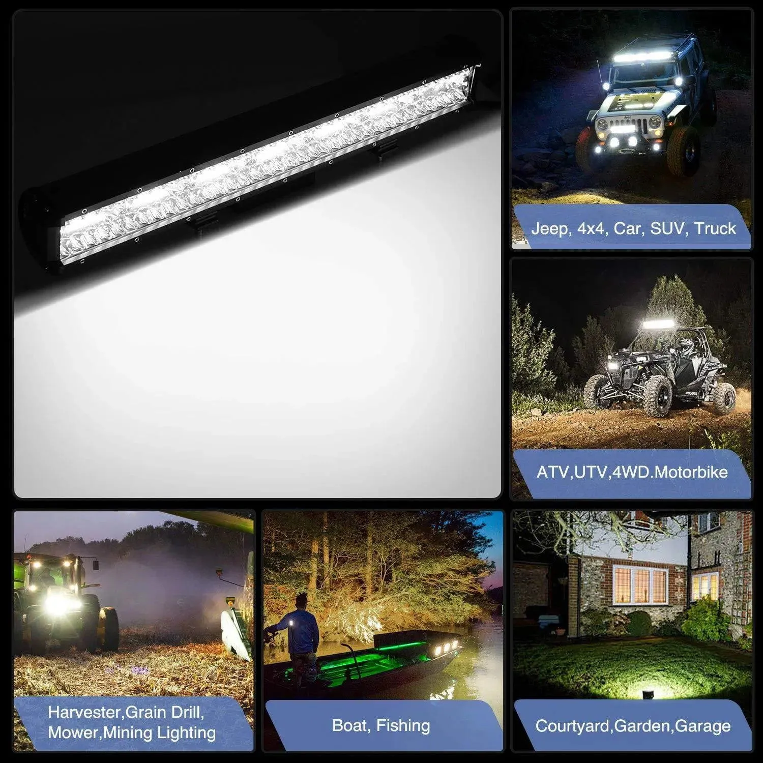 20 Inch 420W Triple Row Spot Flood Led Light Bar | 4Pcs 4 Inch 60W Triple Row Combo Light Pods