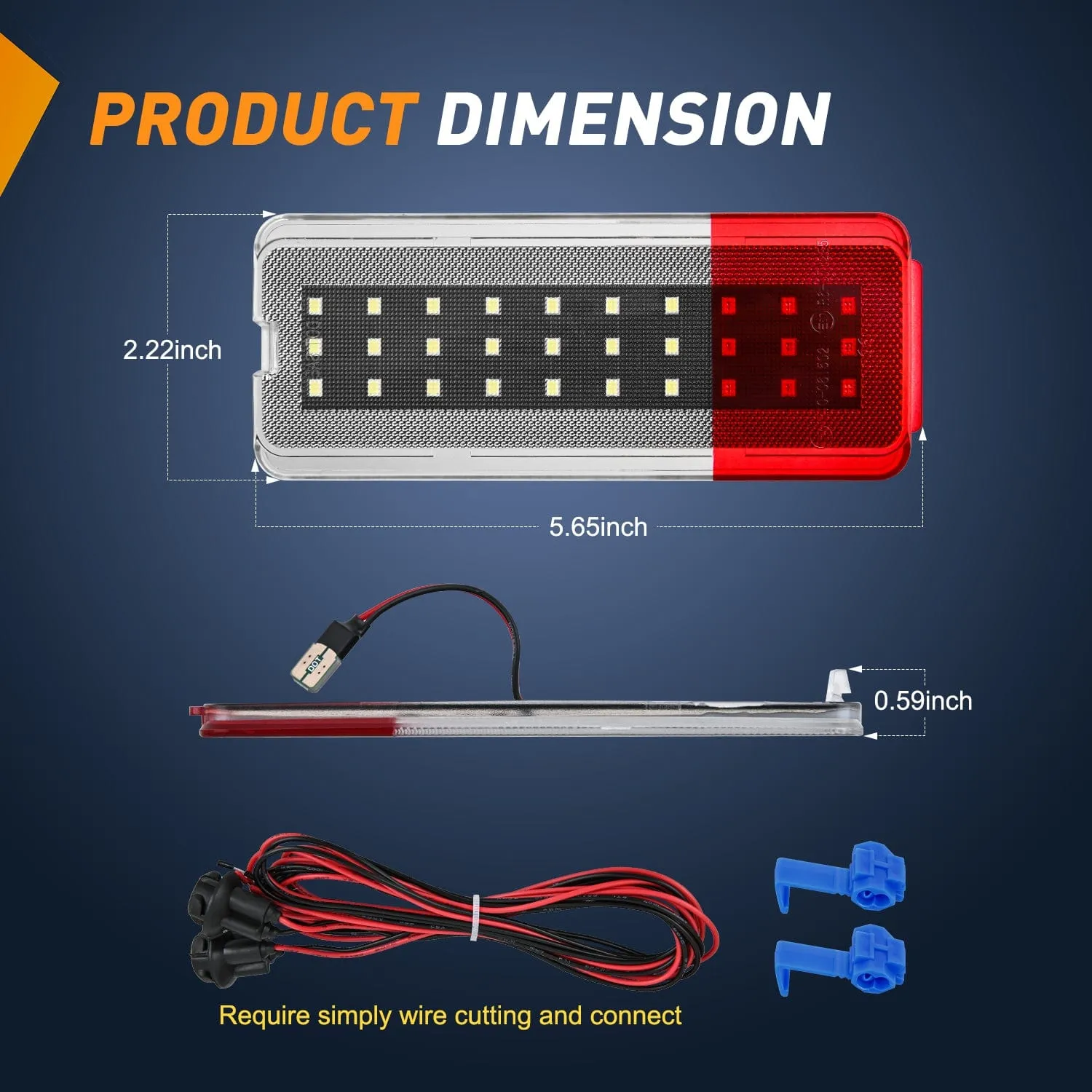 2PCS LED Interior Door Panel Light Courtesy Warning Lights White Red Plug and Play Compatible with Ford F250 F350 F450 F550 Super Duty 1999-2007 Excursion 2000-2005