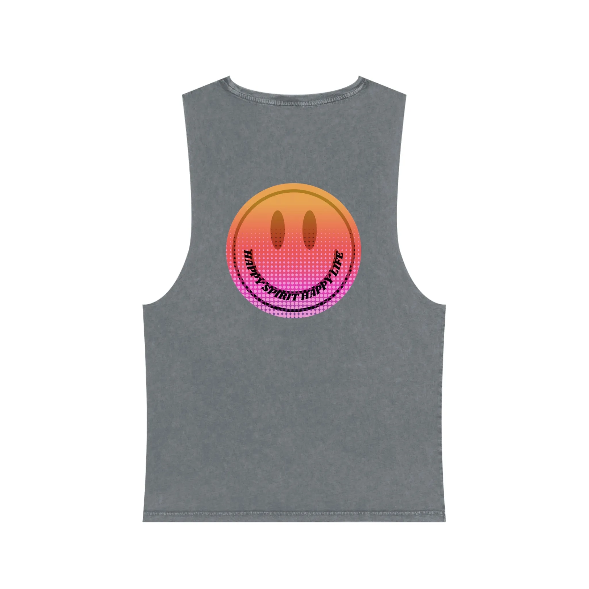 Aesthetic Smile Tank Top, Rocker Edge Tank Top, tone wash Retro 80's Tank Top, Unisex Stonewash Tank Top