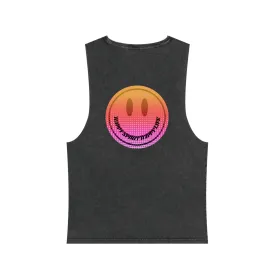 Aesthetic Smile Tank Top, Rocker Edge Tank Top, tone wash Retro 80's Tank Top, Unisex Stonewash Tank Top