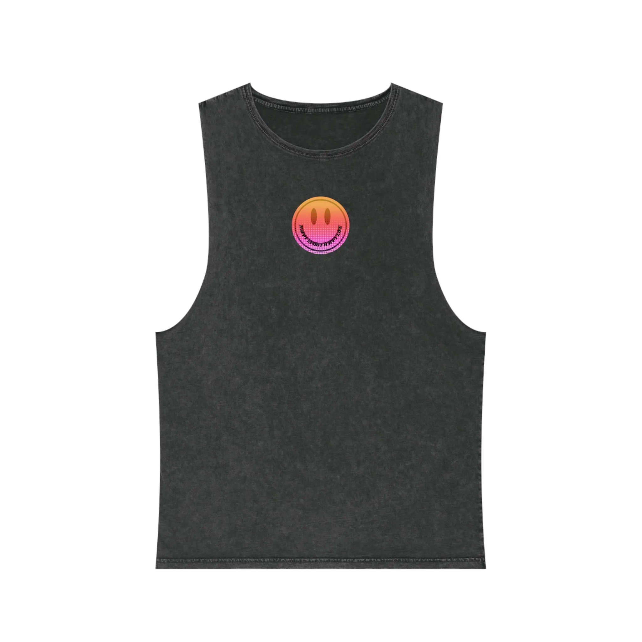 Aesthetic Smile Tank Top, Rocker Edge Tank Top, tone wash Retro 80's Tank Top, Unisex Stonewash Tank Top