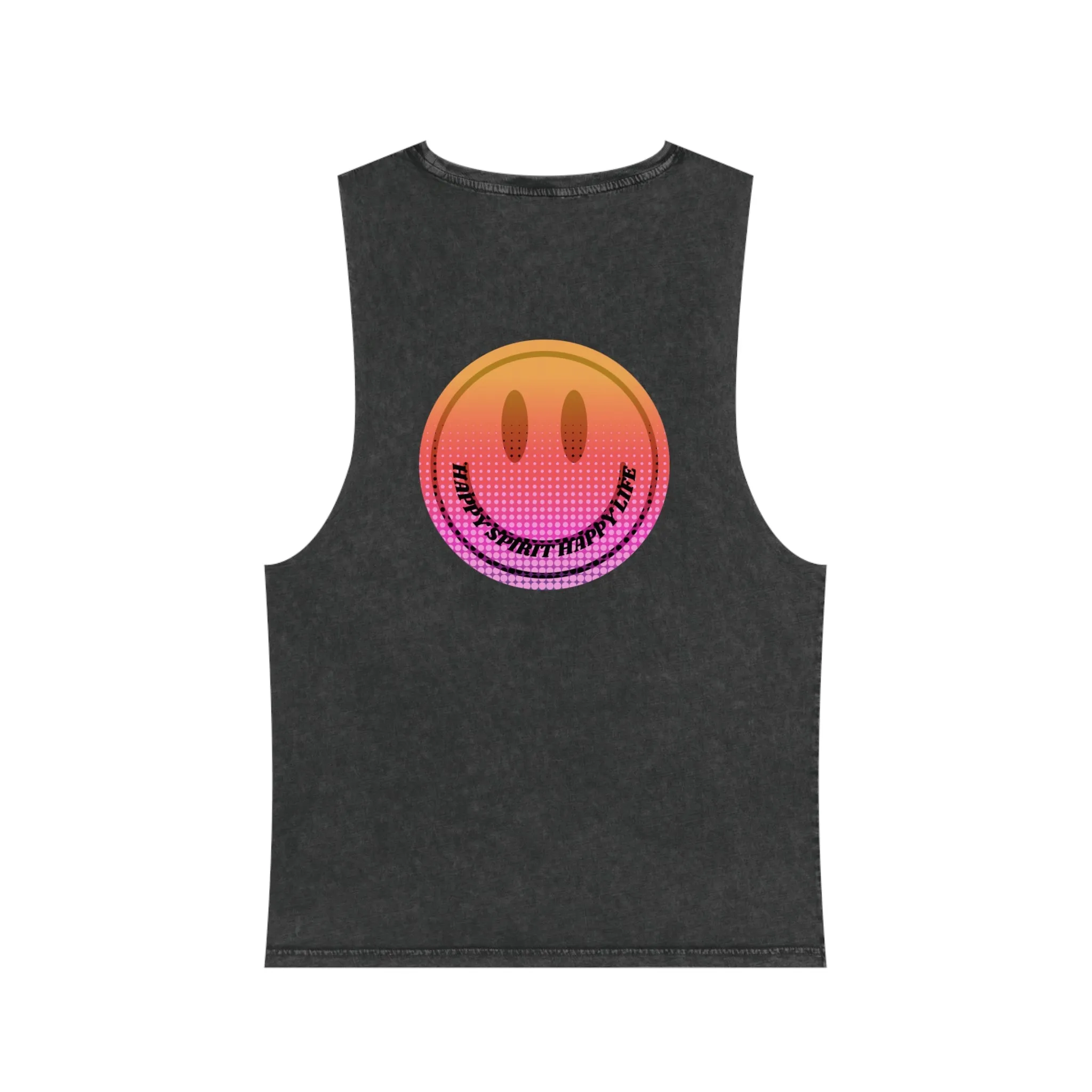 Aesthetic Smile Tank Top, Rocker Edge Tank Top, tone wash Retro 80's Tank Top, Unisex Stonewash Tank Top