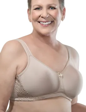 American Breast Care 127 T-Shirt Lace Contour Bra, Beige | Beige T-Shirt Mastectomy Bra | Pocketed Mastectomy Bra