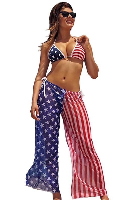 American Flag Sheer Beach Pants