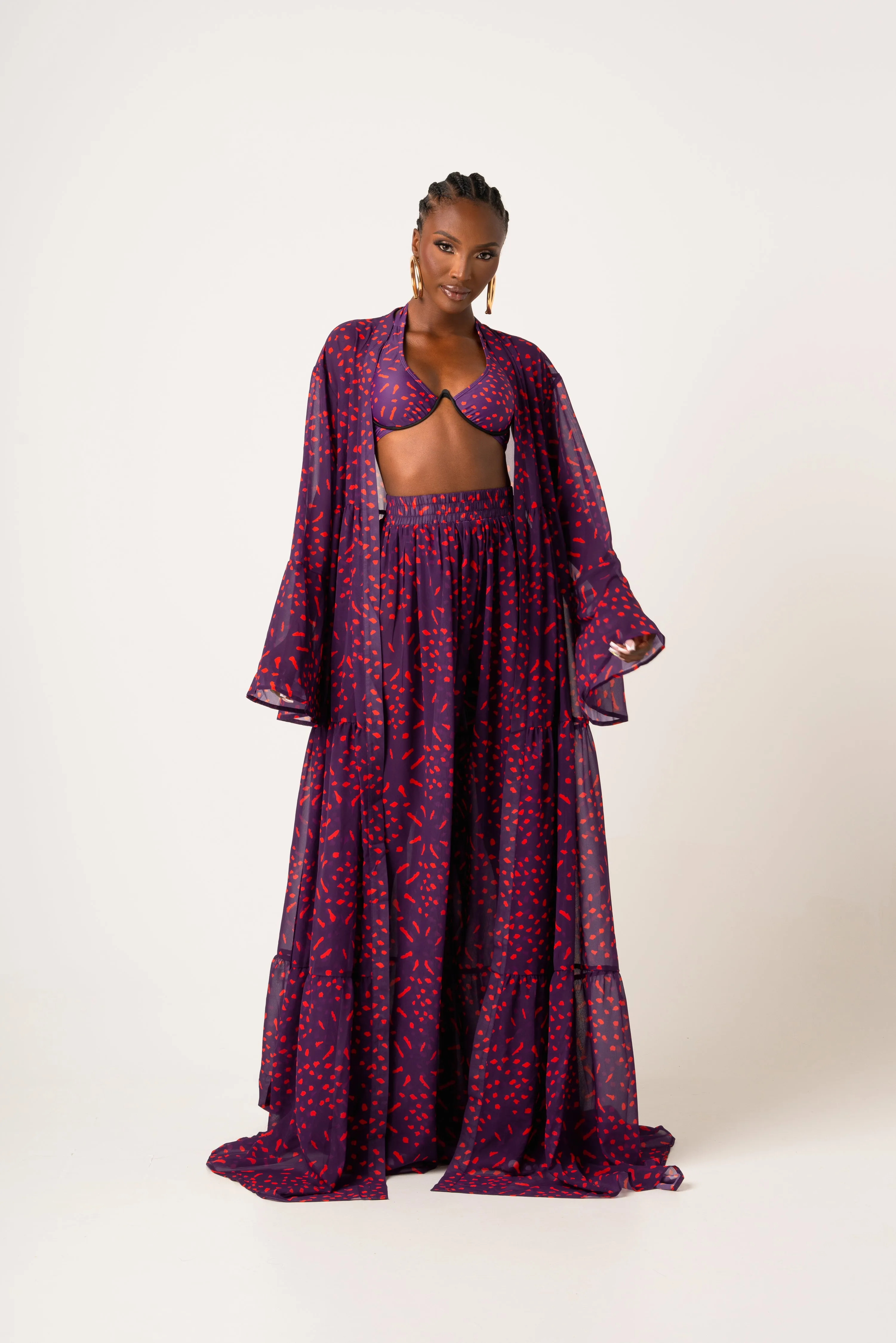 AMINAH LONG SLEEVE CHIFFON KIMONO