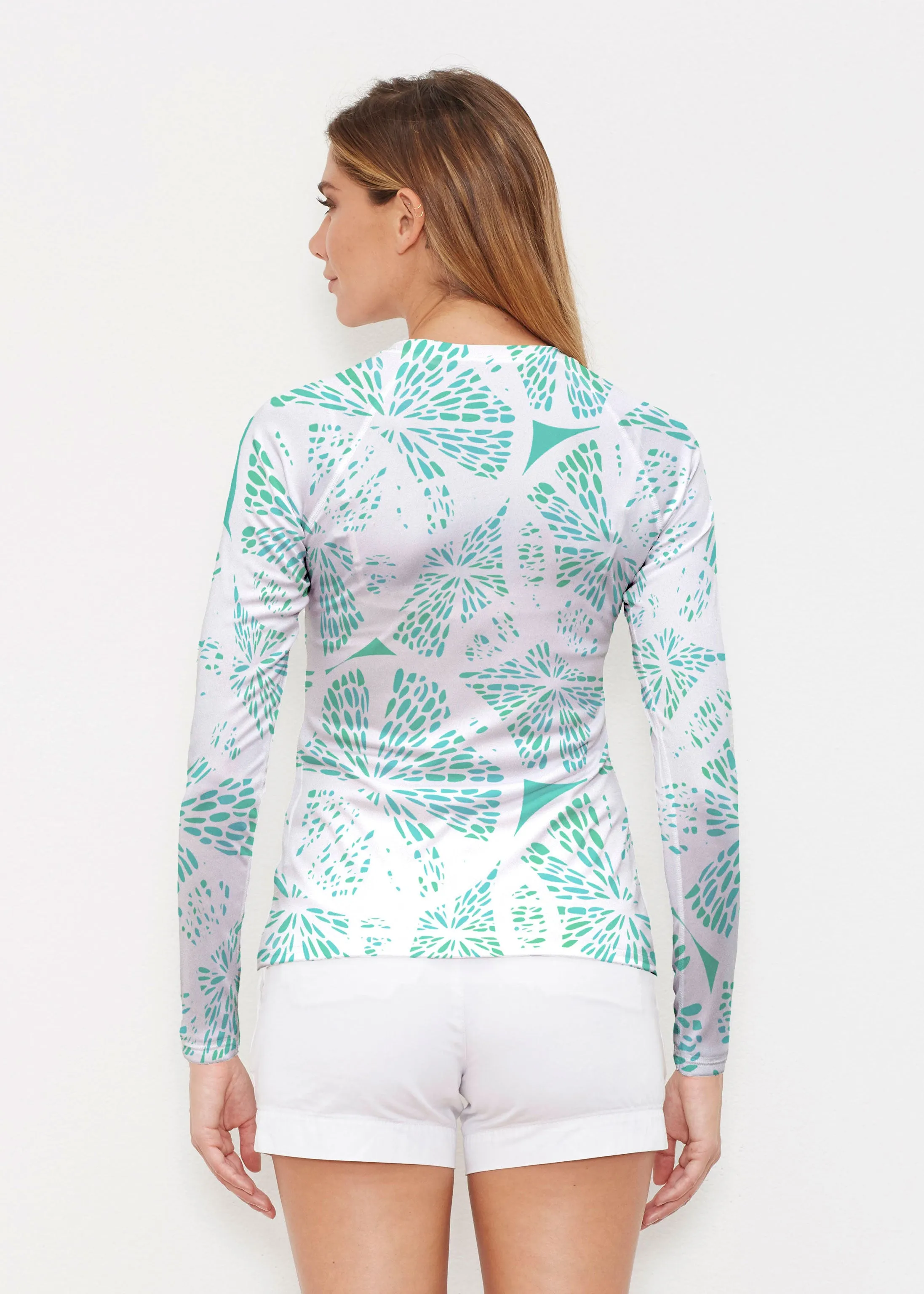Aqua Citrus (7855) ~ Long Sleeve Rash Guard