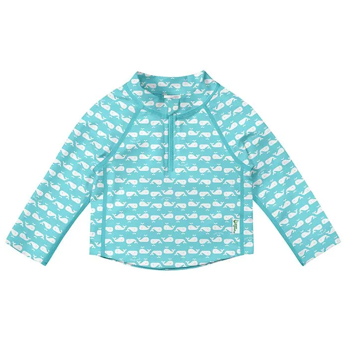 Aqua Whale L/S Zip Rashguard Shirt