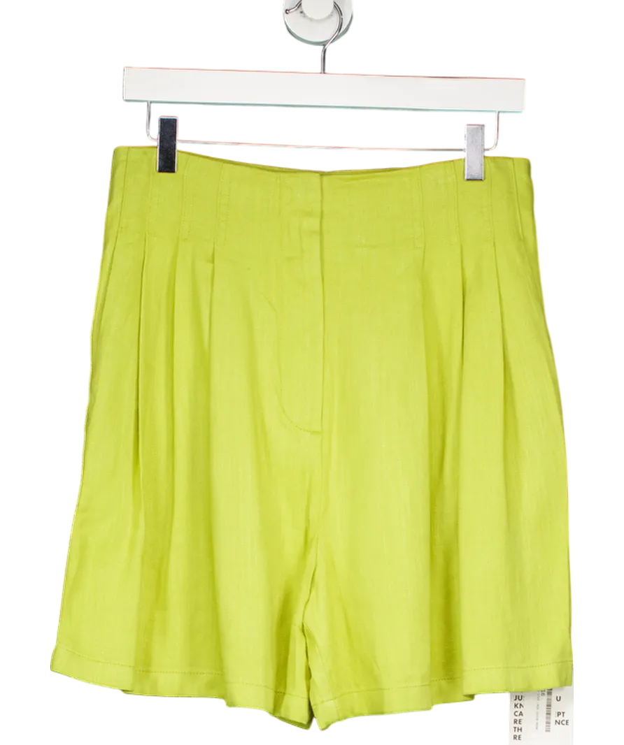 ASOS Green Linen Blend Pleated Shorts UK 10