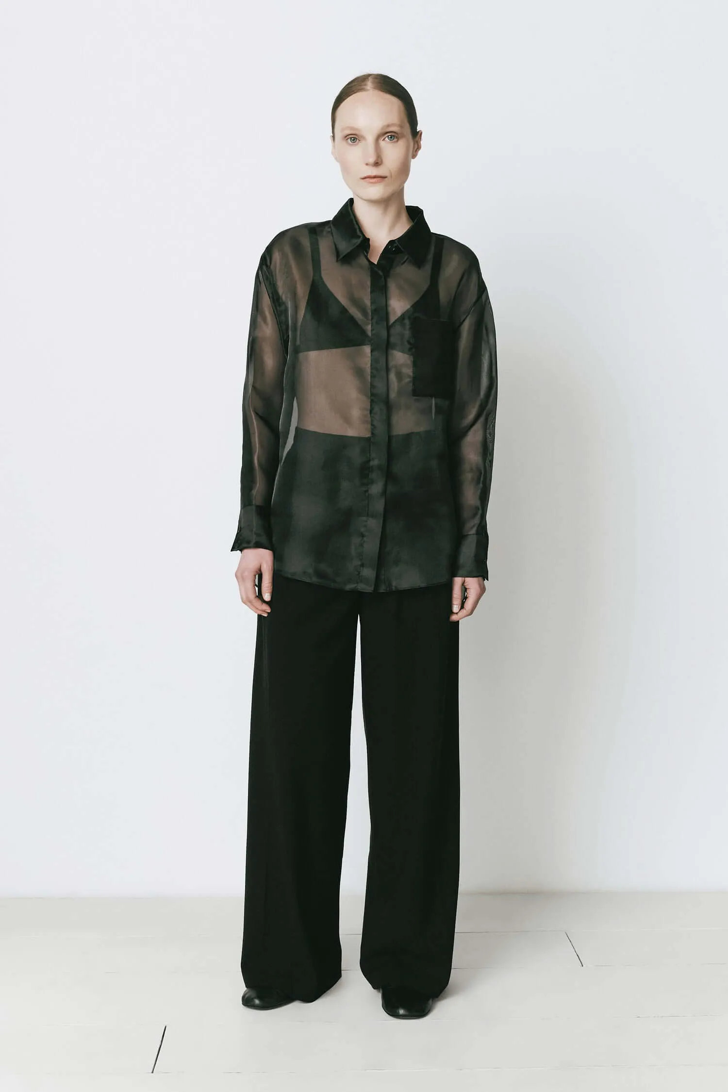 Auber Organza Button Down Shirt
