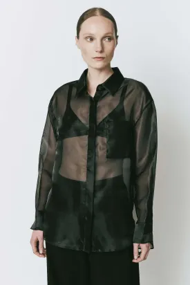 Auber Organza Button Down Shirt
