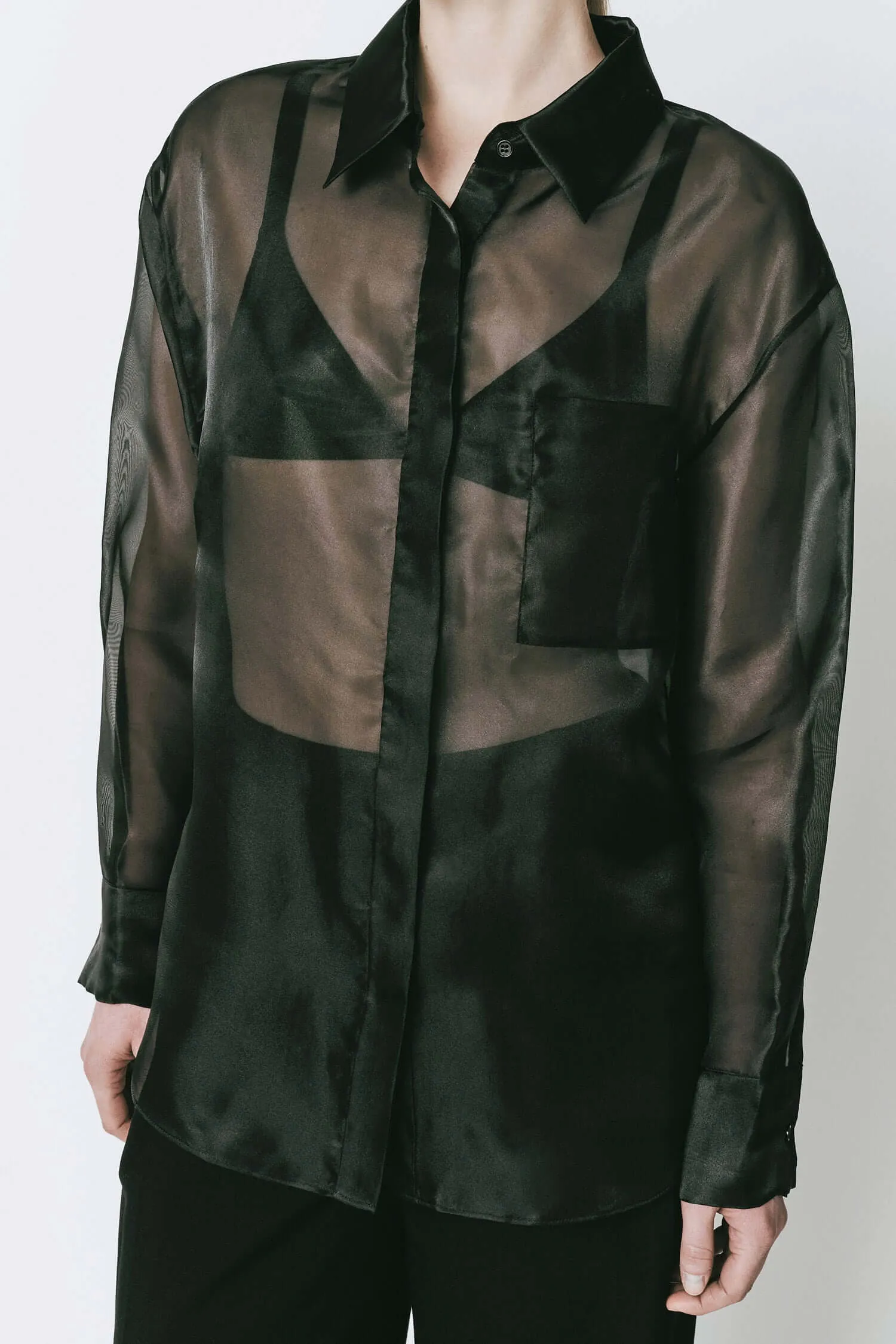 Auber Organza Button Down Shirt