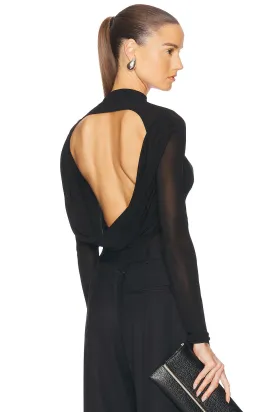 Backless Long Sleeve Top