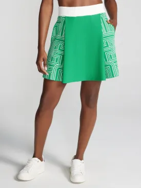 Bakari Geometric-Print High Rise Tennis Skirt