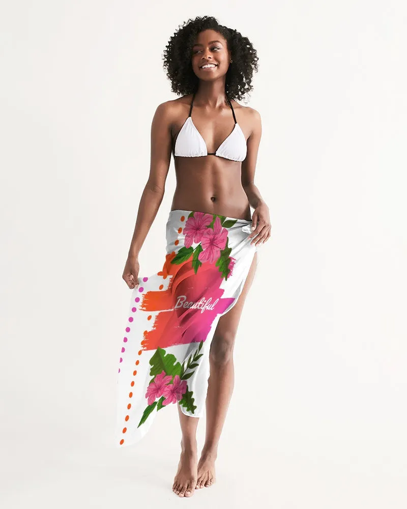 Beautiful Pink Hibiscus Swim Cover Up