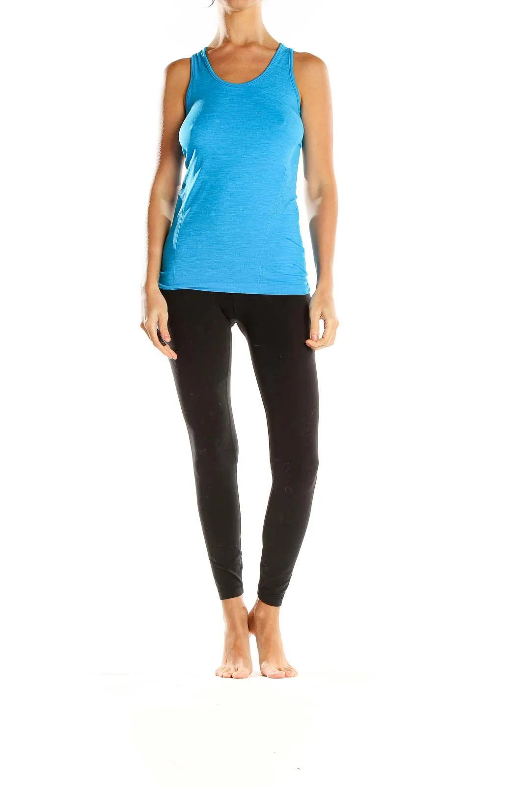 Blue Sleeveless Athletic Tank Top