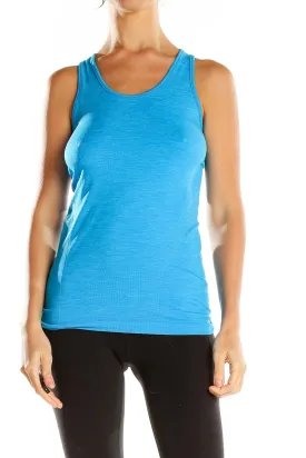 Blue Sleeveless Athletic Tank Top