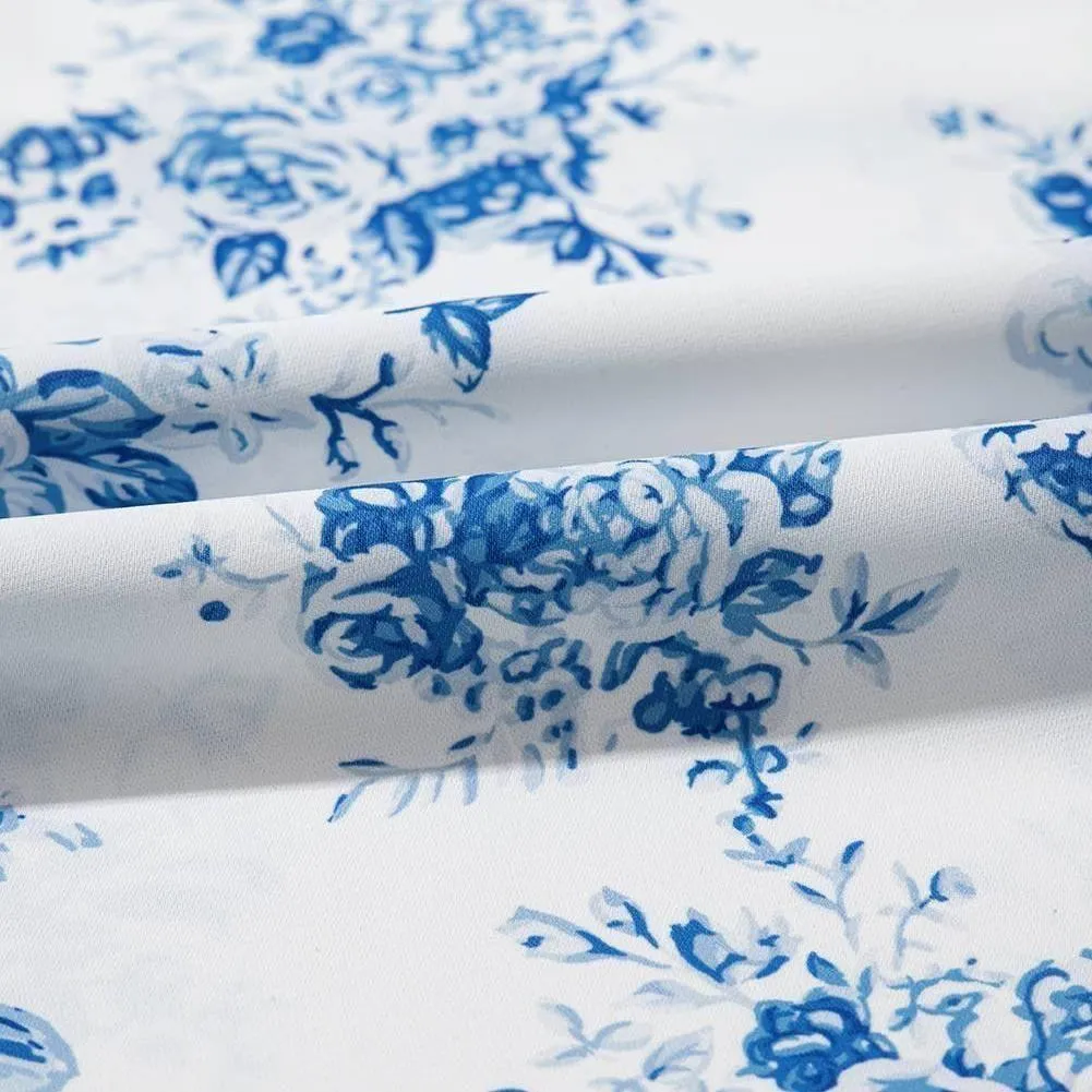 Boho Floral Spring Maxi Skirt, Sky Blue