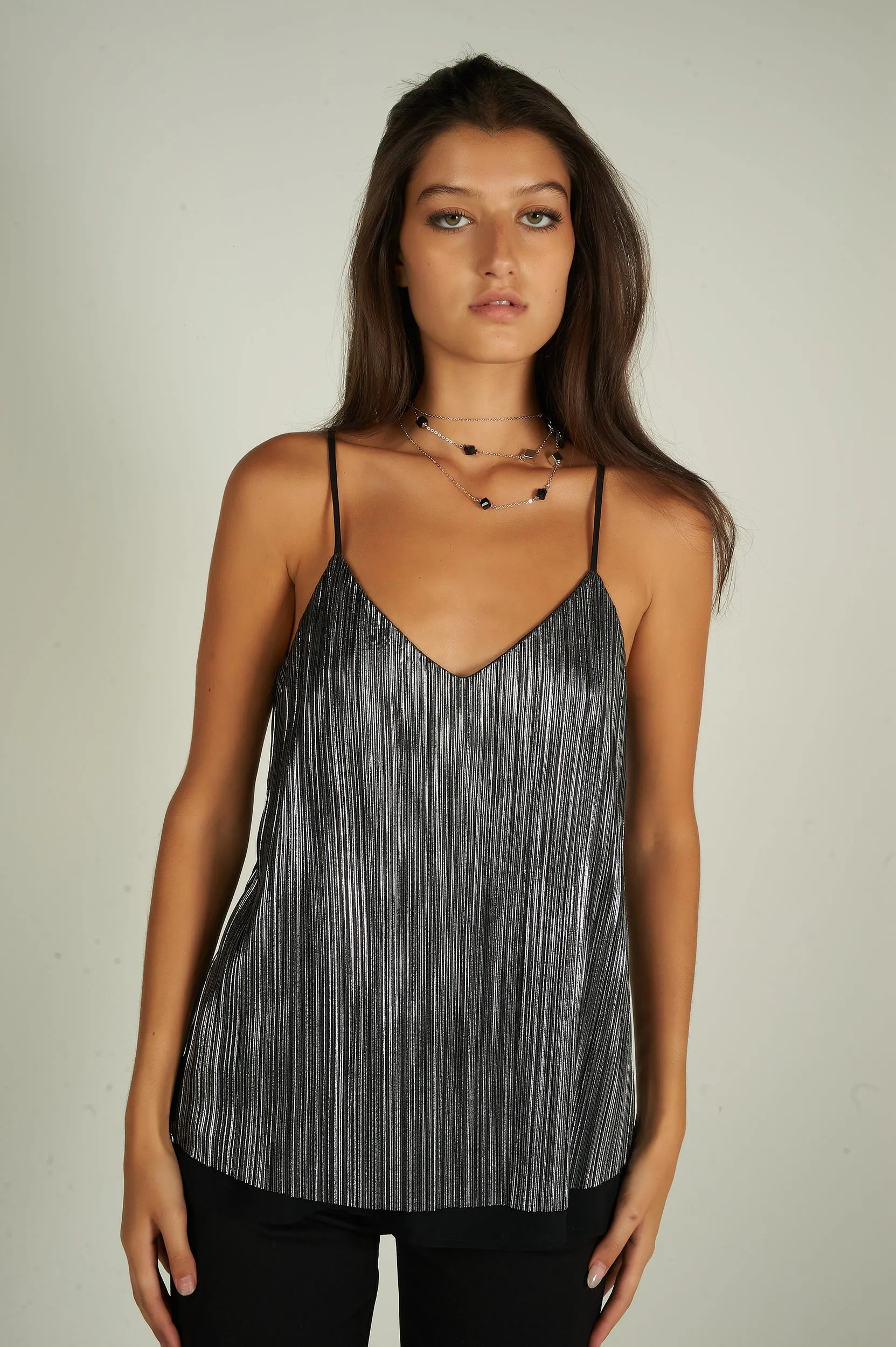 Camisole plissée brillante - ZILIA - (R-B6)