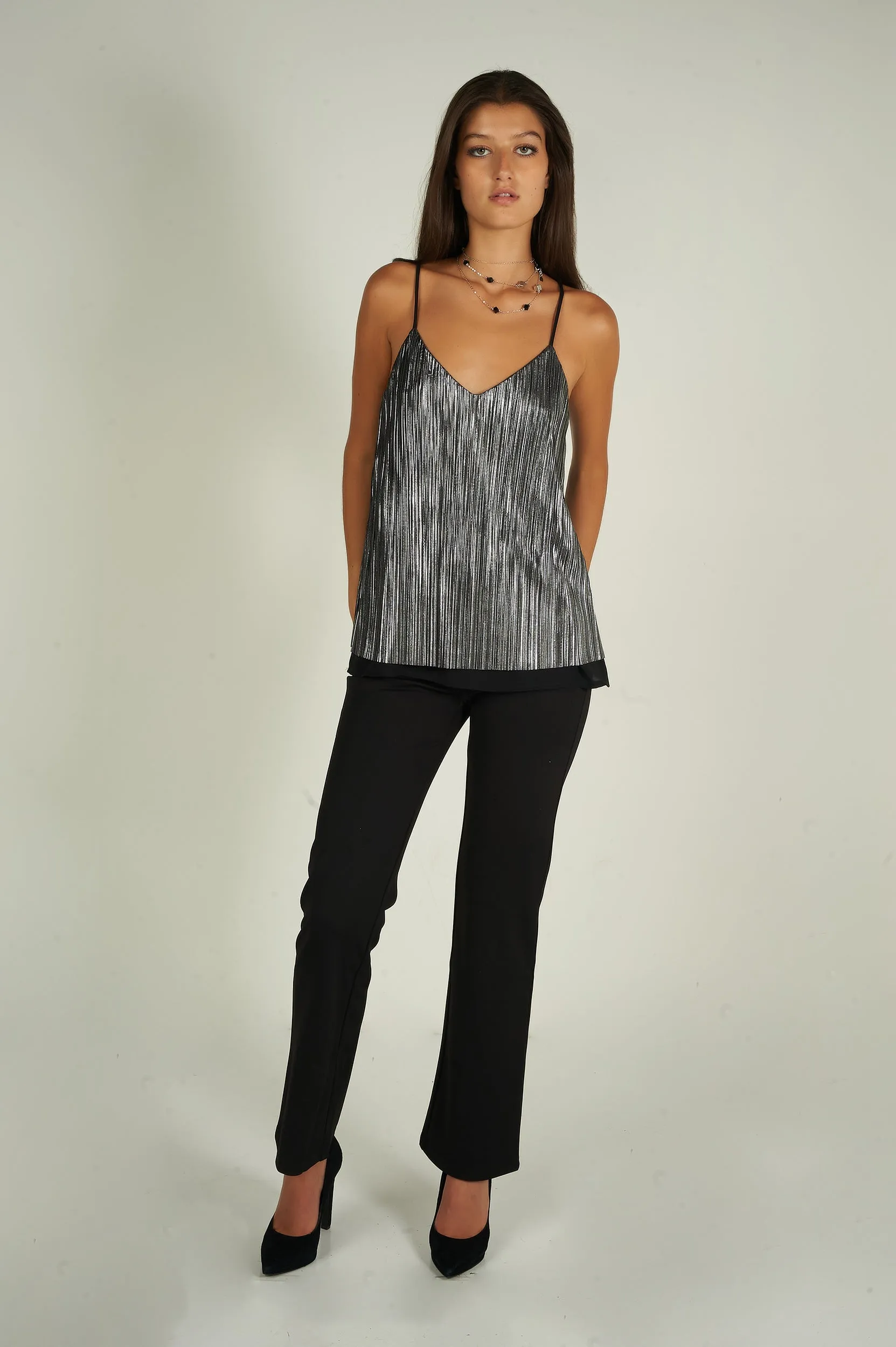 Camisole plissée brillante - ZILIA - (R-B6)