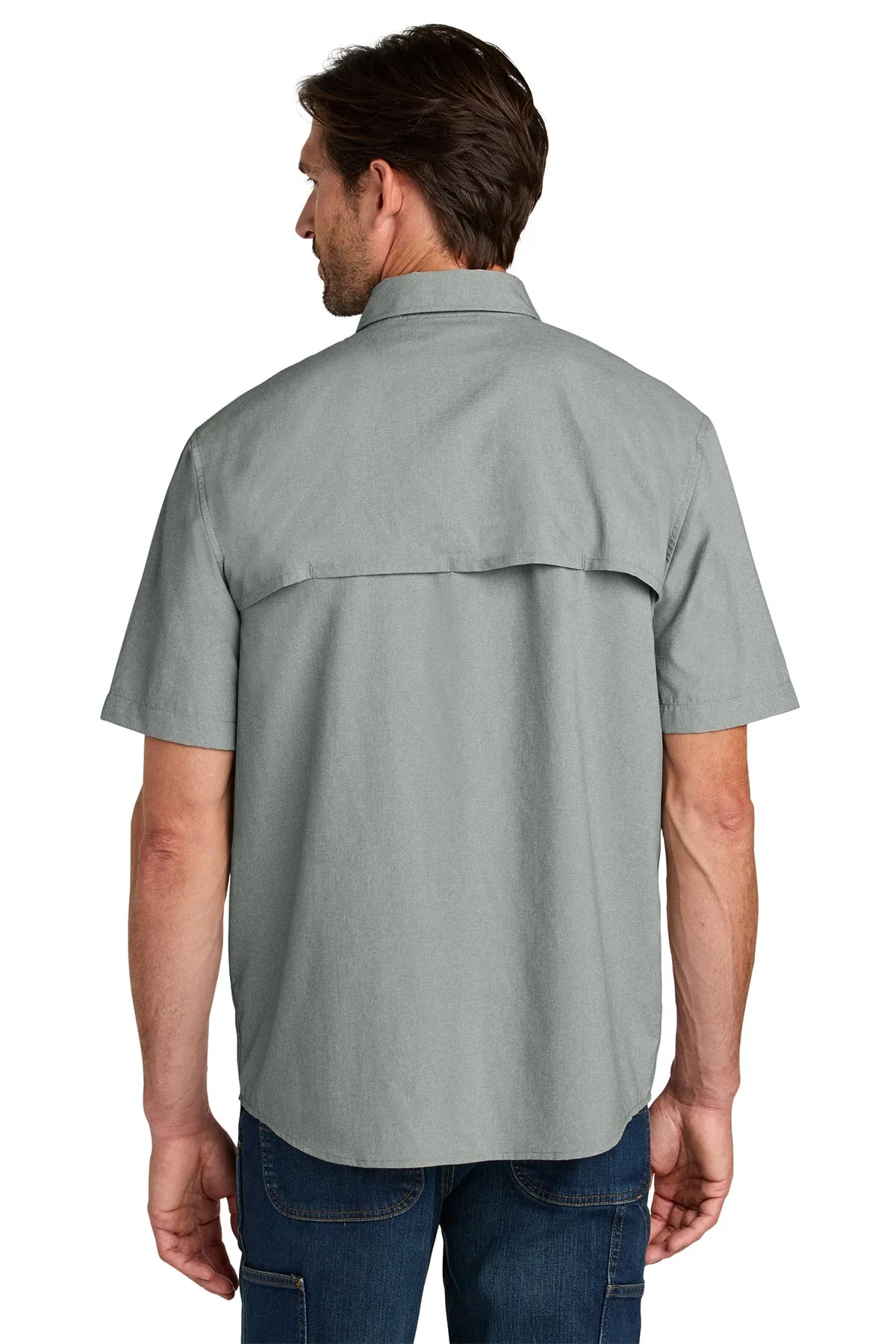 Carhartt Force Sun Defender Short Sleeve Custom Shirts, Steel