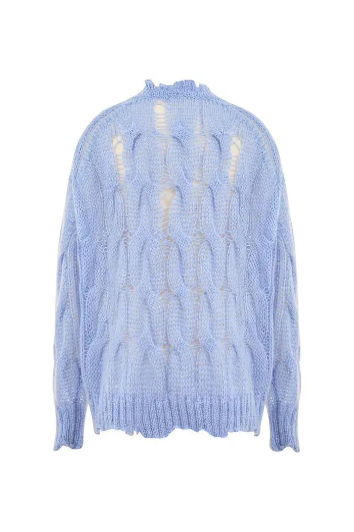 Cloud Loose Sweater in Mohair Wool Knit