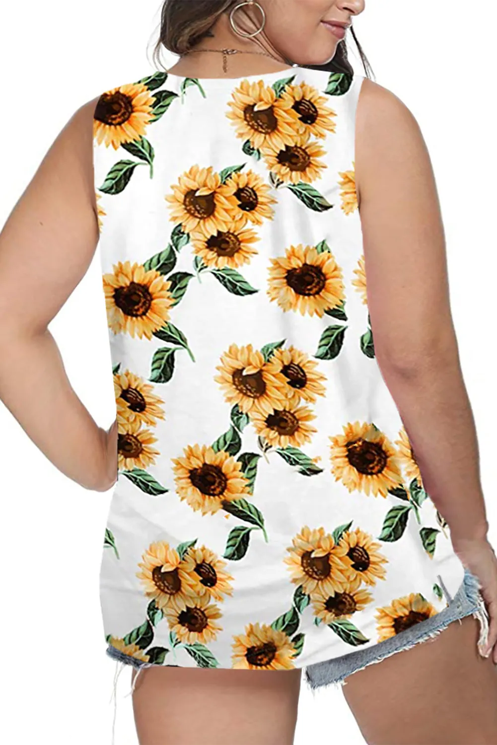 Colorblock Plus Size Sleeveless Tops