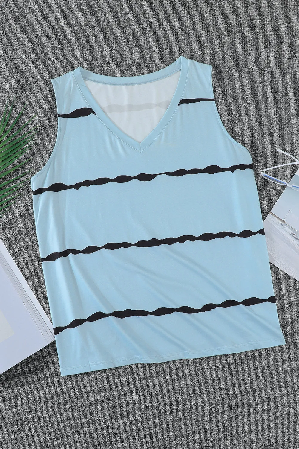 Colorblock Plus Size Sleeveless Tops