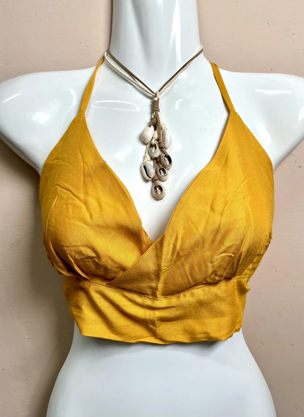 Cotton Halterneck Crop Top