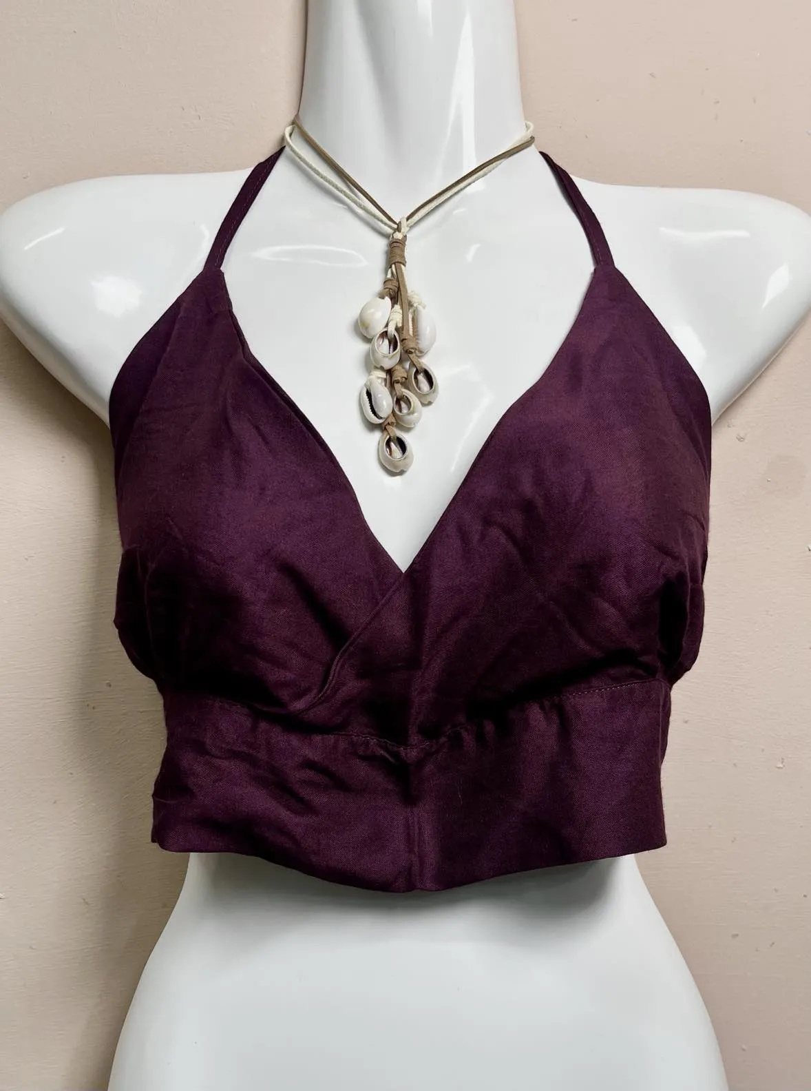 Cotton Halterneck Crop Top