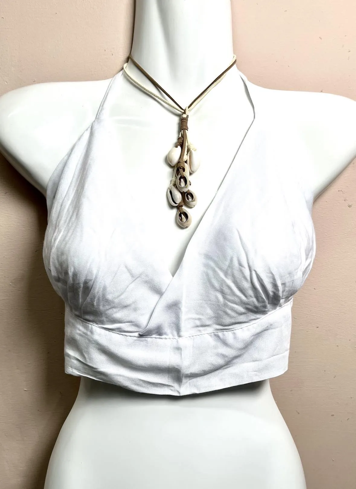Cotton Halterneck Crop Top