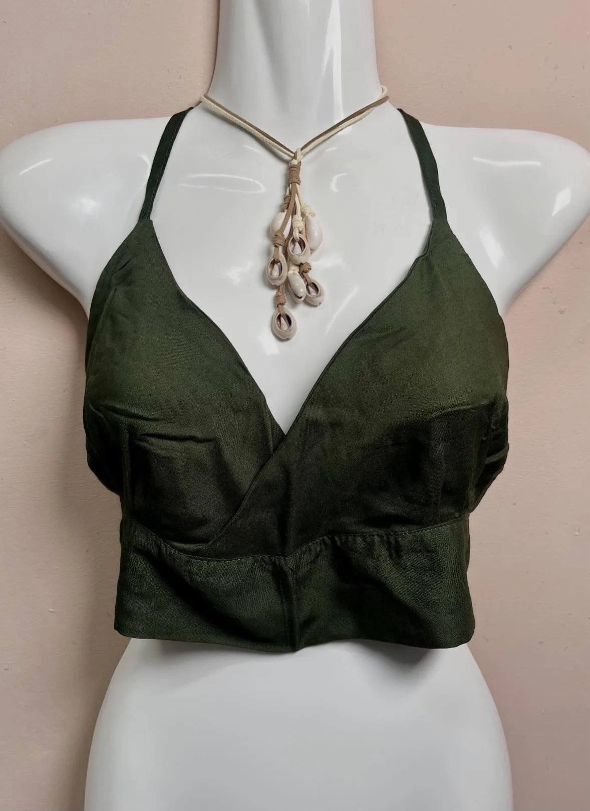 Cotton Halterneck Crop Top