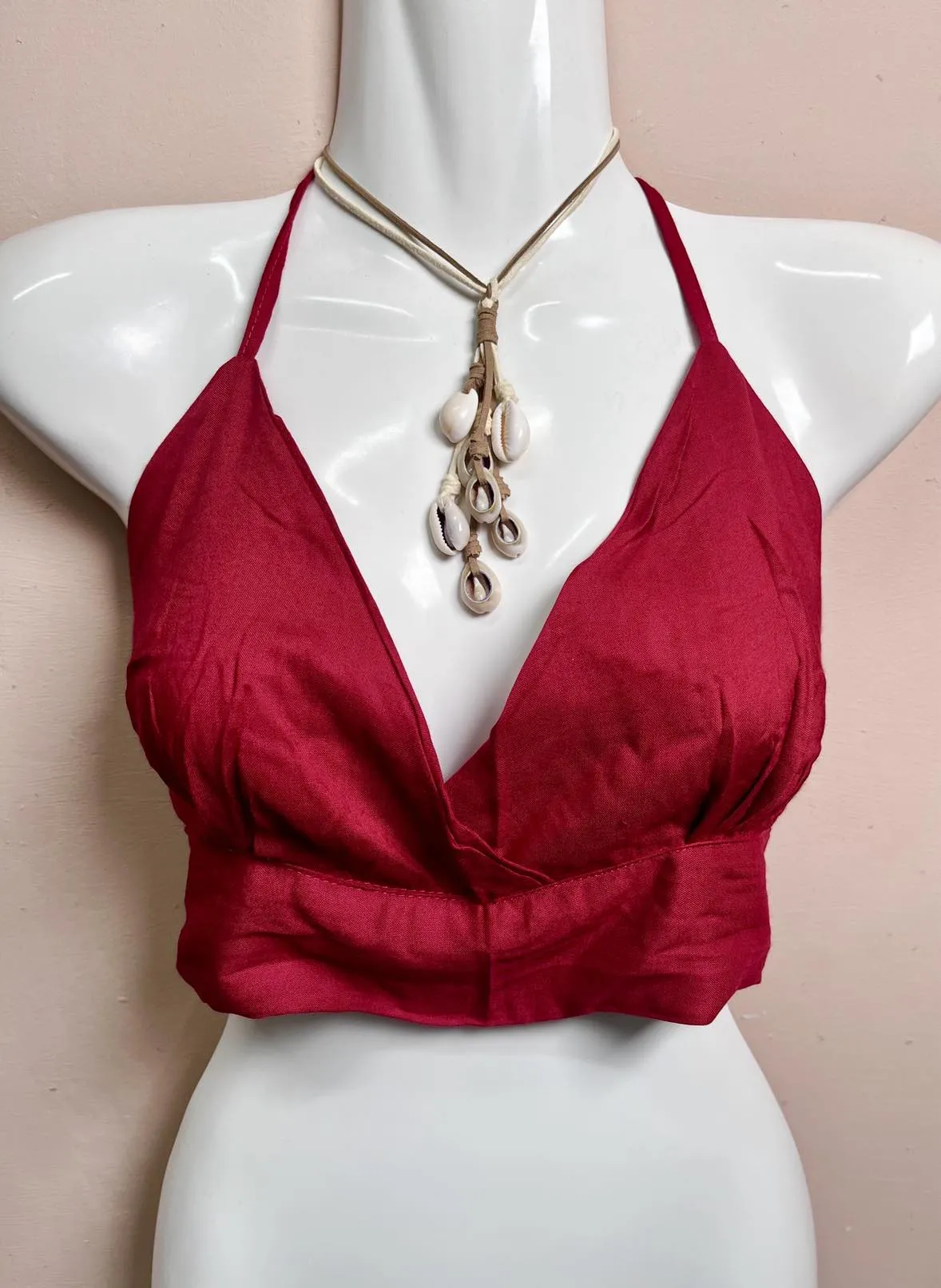 Cotton Halterneck Crop Top