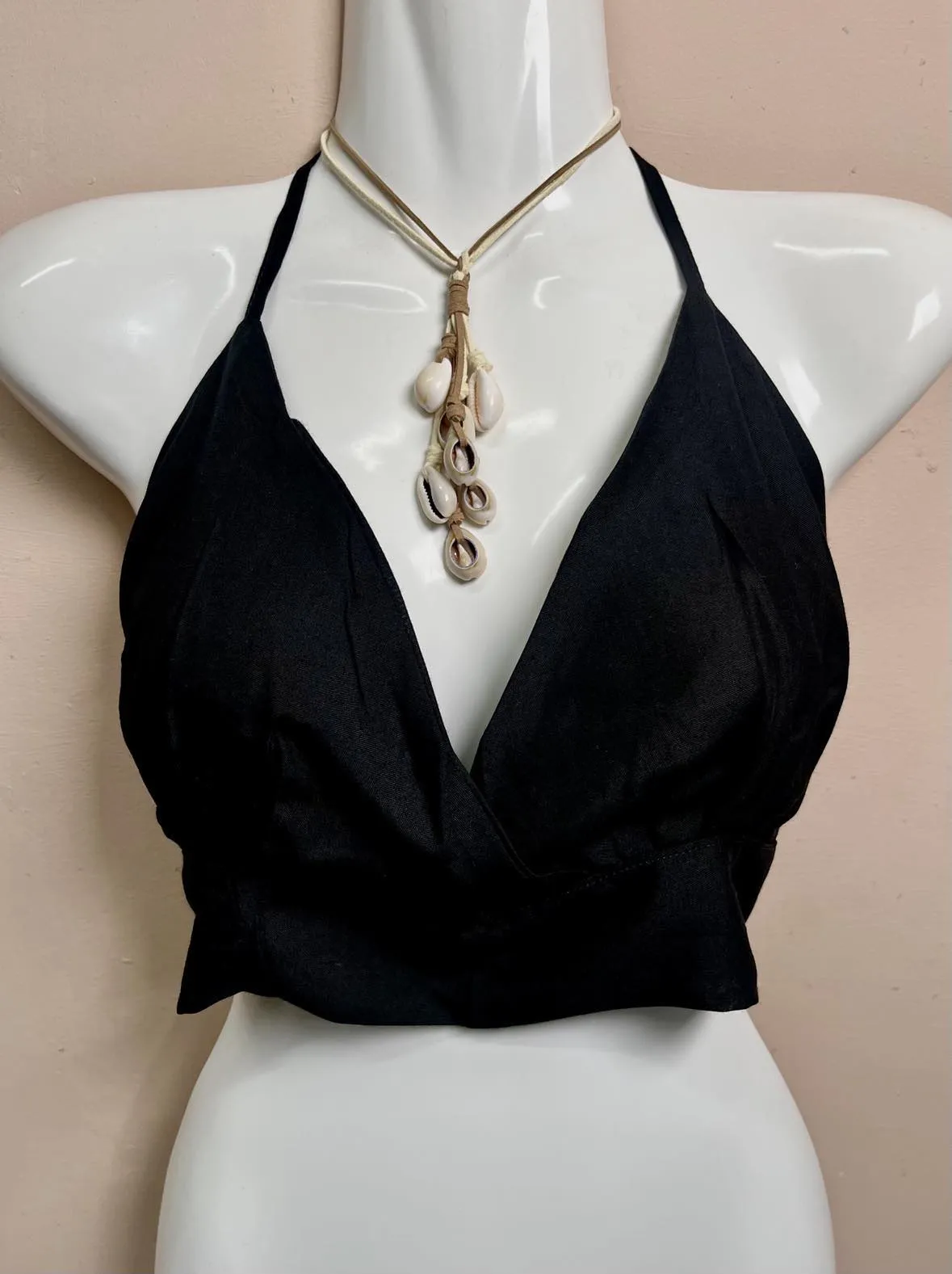 Cotton Halterneck Crop Top