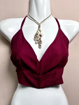 Cotton Halterneck Crop Top