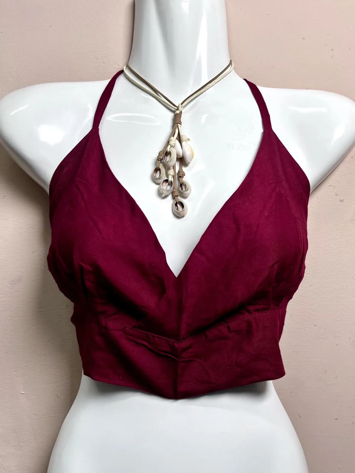 Cotton Halterneck Crop Top