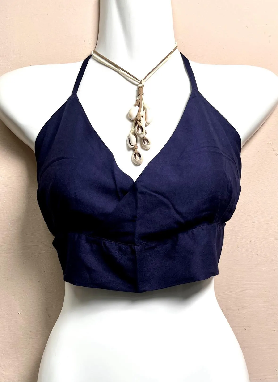 Cotton Halterneck Crop Top