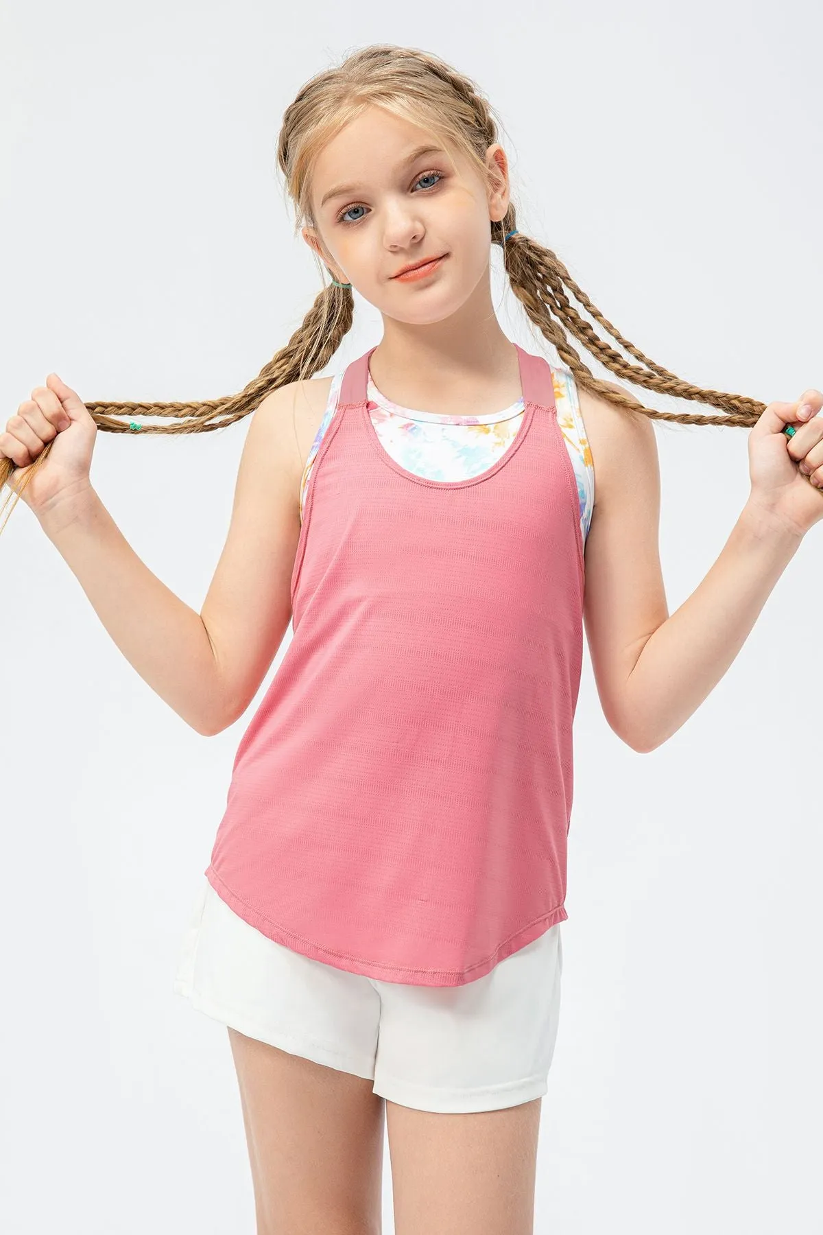 Crew Neck Sleeveless Tank Tops for Girls