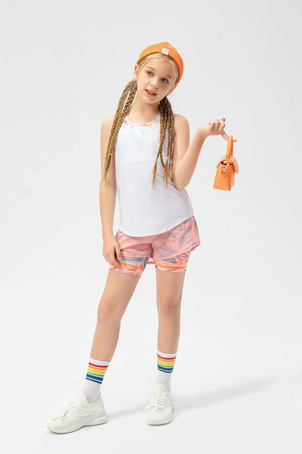 Crew Neck Sleeveless Tank Tops for Girls