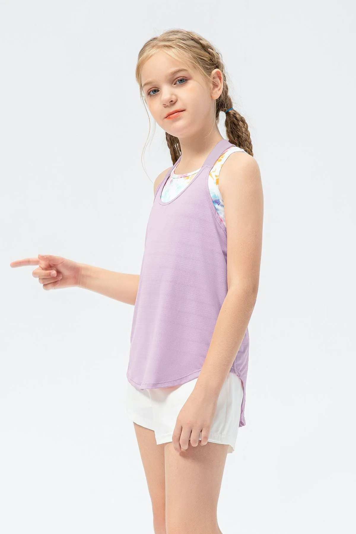 Crew Neck Sleeveless Tank Tops for Girls