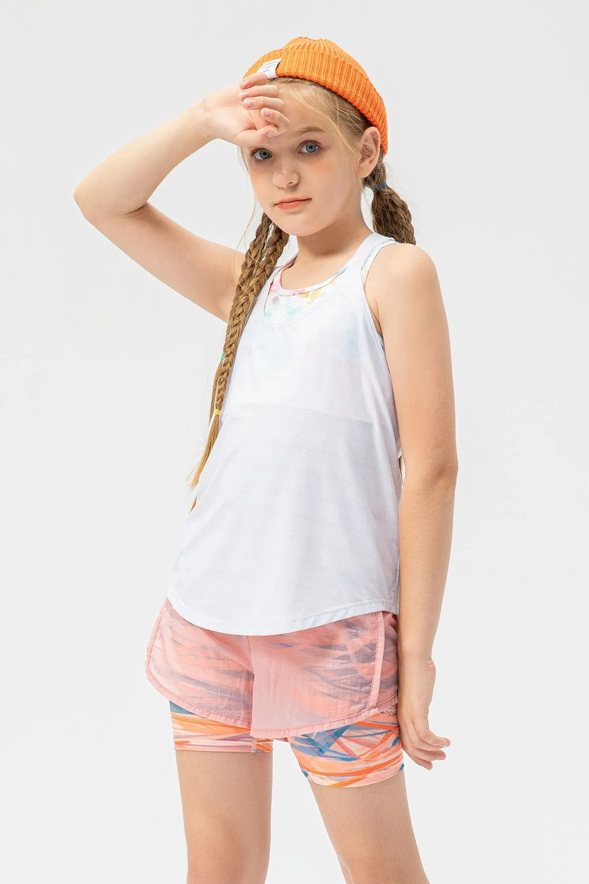 Crew Neck Sleeveless Tank Tops for Girls