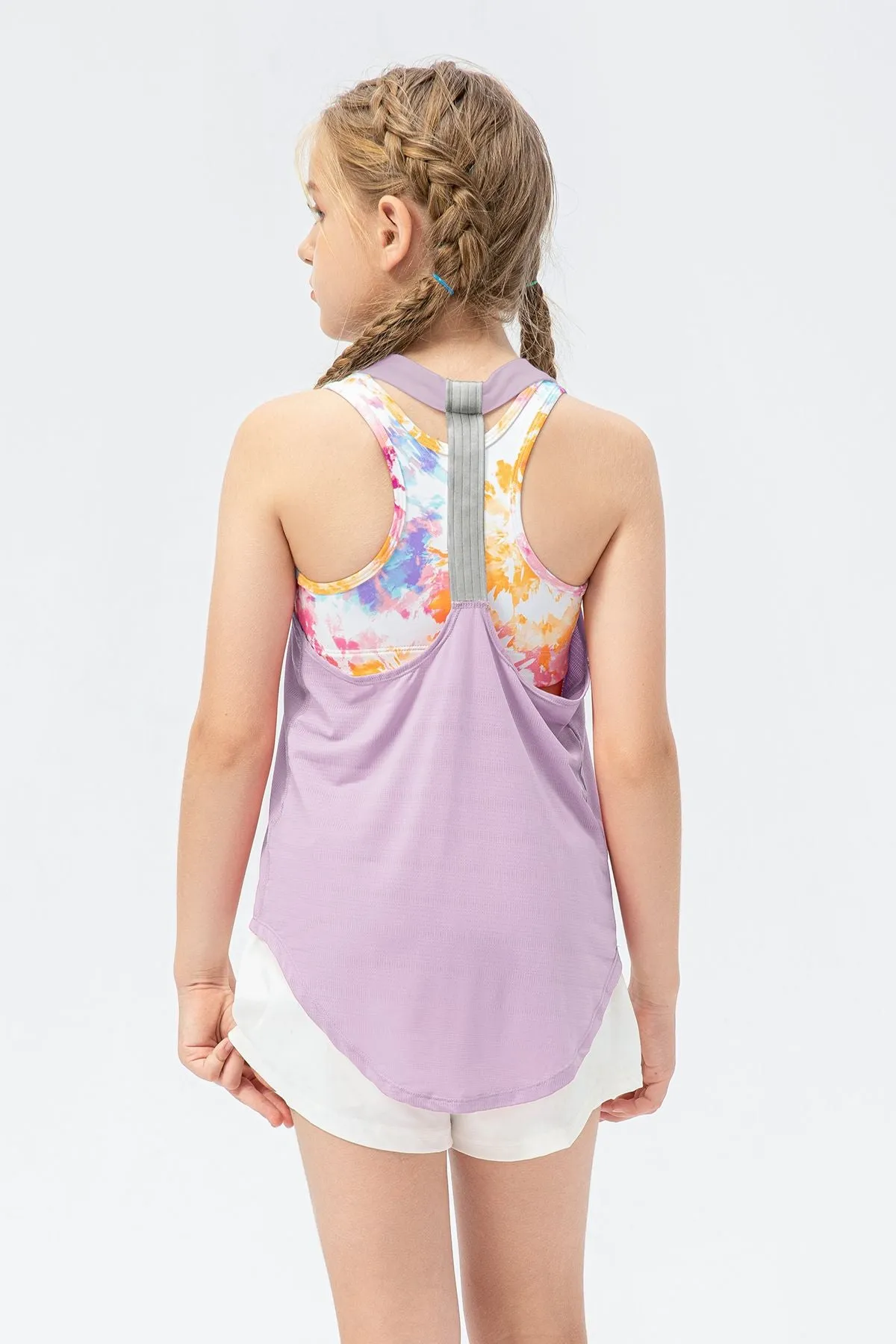 Crew Neck Sleeveless Tank Tops for Girls