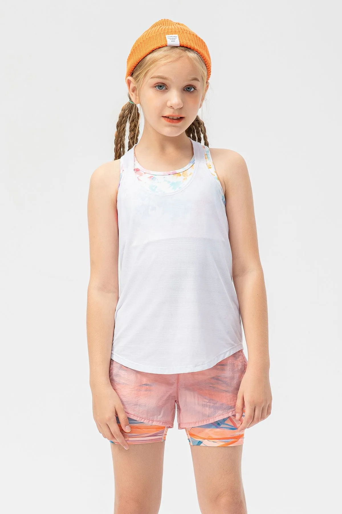 Crew Neck Sleeveless Tank Tops for Girls