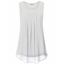 Double Layers Sleeveless Chiffon Tank